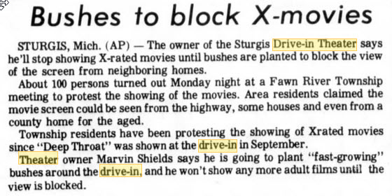 Sturgis Drive-In Theatre - Need Bushes To Block